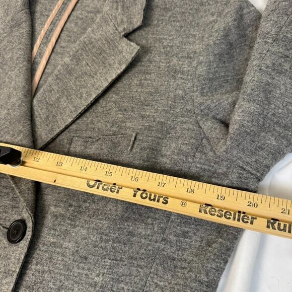 J.Crew Wool 10 Tall M L Benny Double Breasted Blazer Unstructured Gray Unlined - Picture 12 of 16